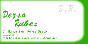 dezso rubes business card